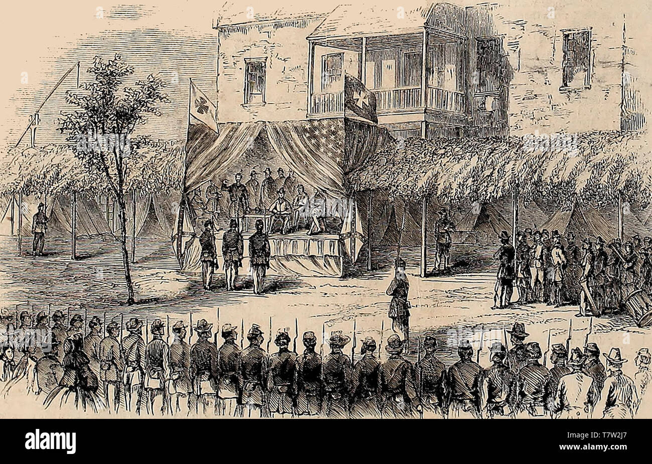 Präsentation von Medaillen, die tapferen Soldaten der fünfte Armee Korps von General Warren's Headquarters, in der Nähe von Six-Mile House, Virginia, 13. September 1864 Stockfoto