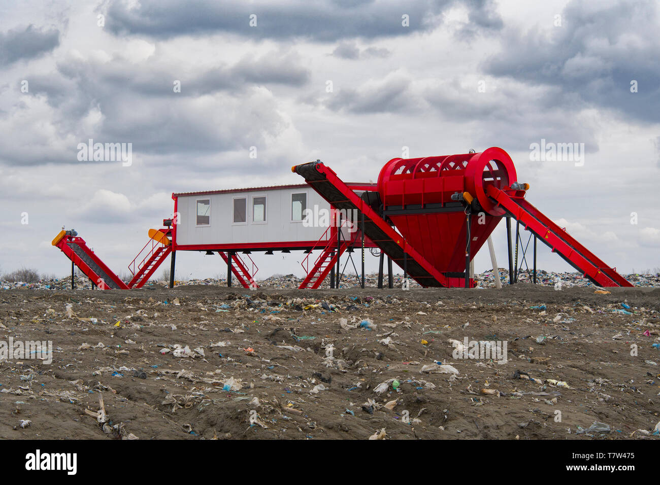 In modernen Abfall Gefährliche Recyclinganlage und Lagerung Stockfoto