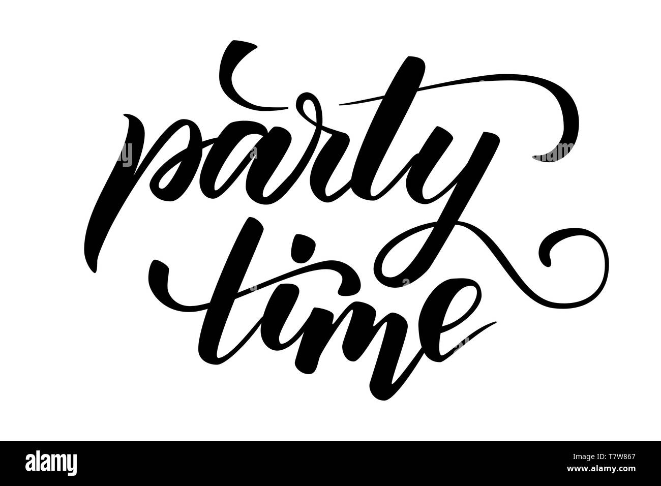 Handschriftliche Pinsel Kalligraphie Party Time Stock Vektor