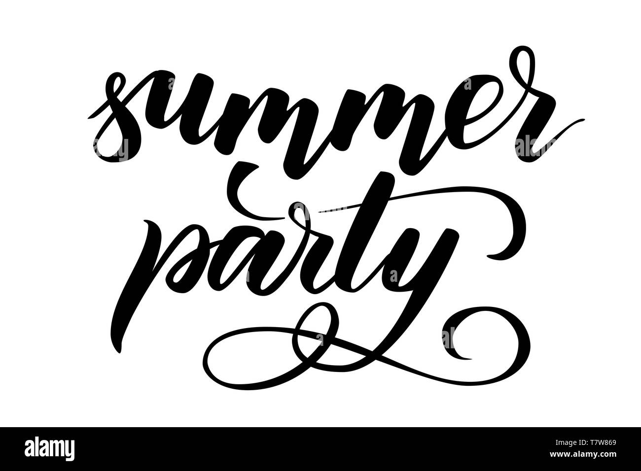 Handschriftliche Pinsel Kalligraphie Sommerfest Stock Vektor