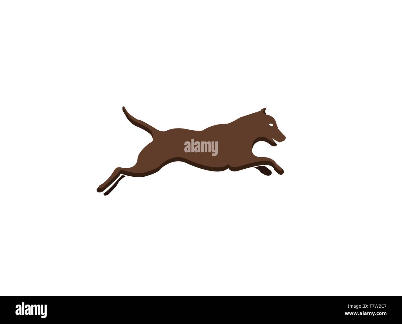 Glücklicher Hund ausführen und für Logo vektor design Illustrator springen Stock Vektor