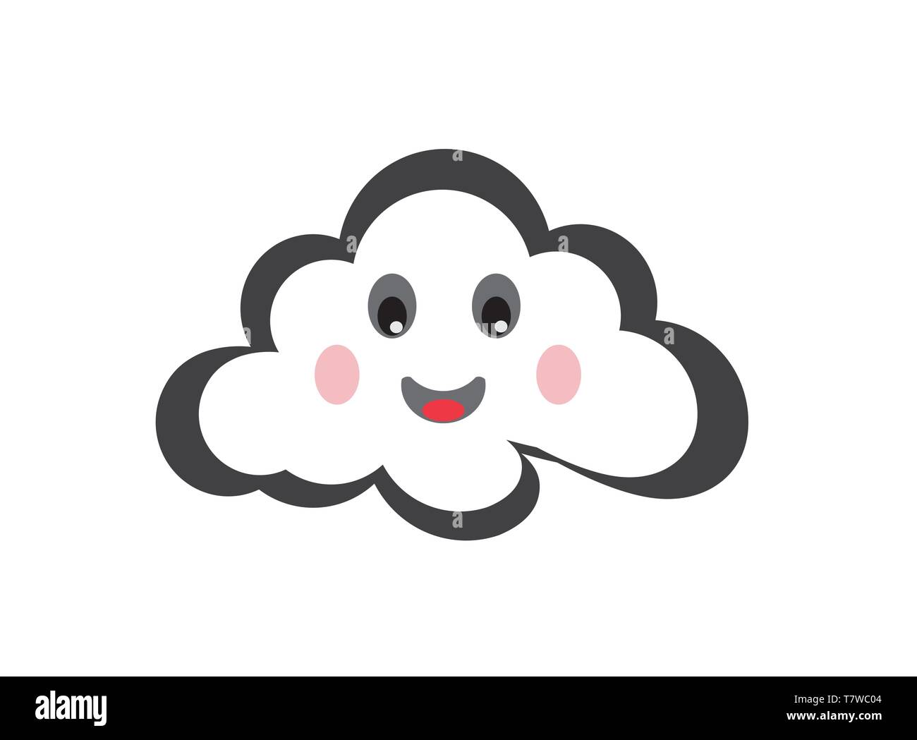 Happy Clouds Lächeln für Logo Design Illustrator, schönem Wetter Symbol Stock Vektor