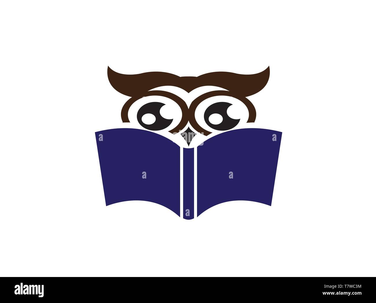 Eule lesen Sie das Buch für Logo Design Illustrator, klug, Symbol, Bildung Symbol Stock Vektor