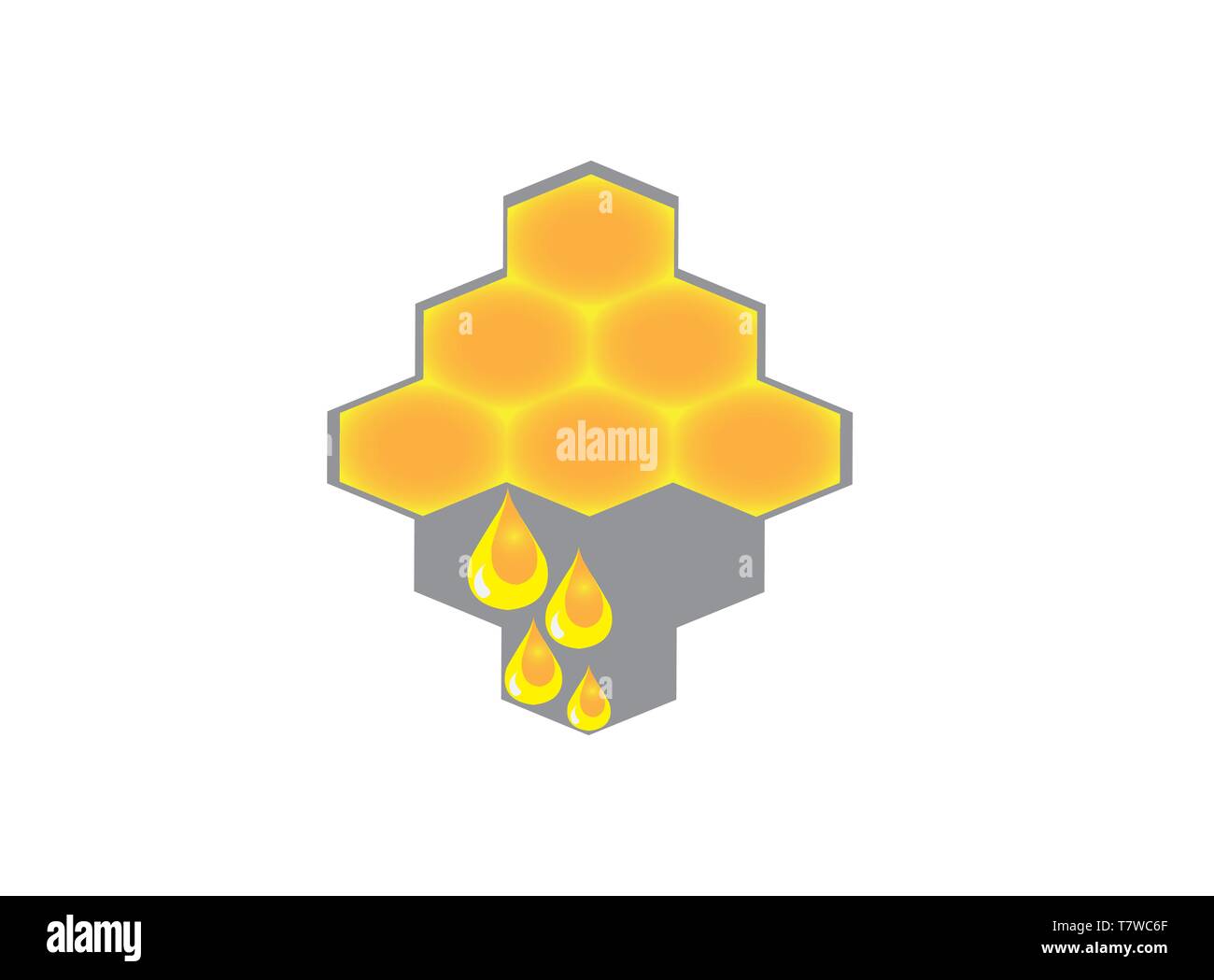 Bienenstock mit Tropfen Honig für Logo Design Vector, reinem Honig Symbol Stock Vektor