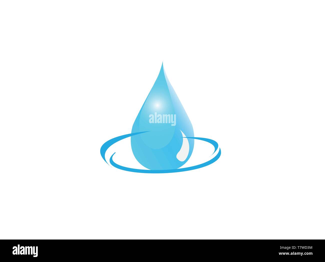 Ein Tropfen Wasser fällt in den See für Logo Design Stock Vektor