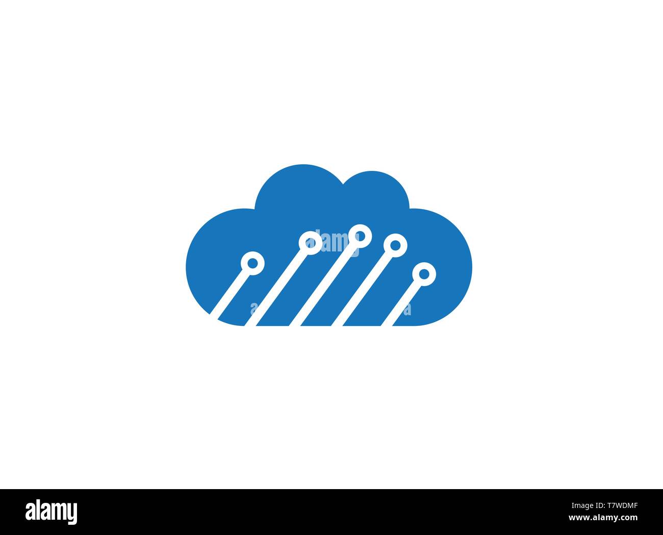 Technologie verbinden mit Wolken Symbol logo Stock Vektor