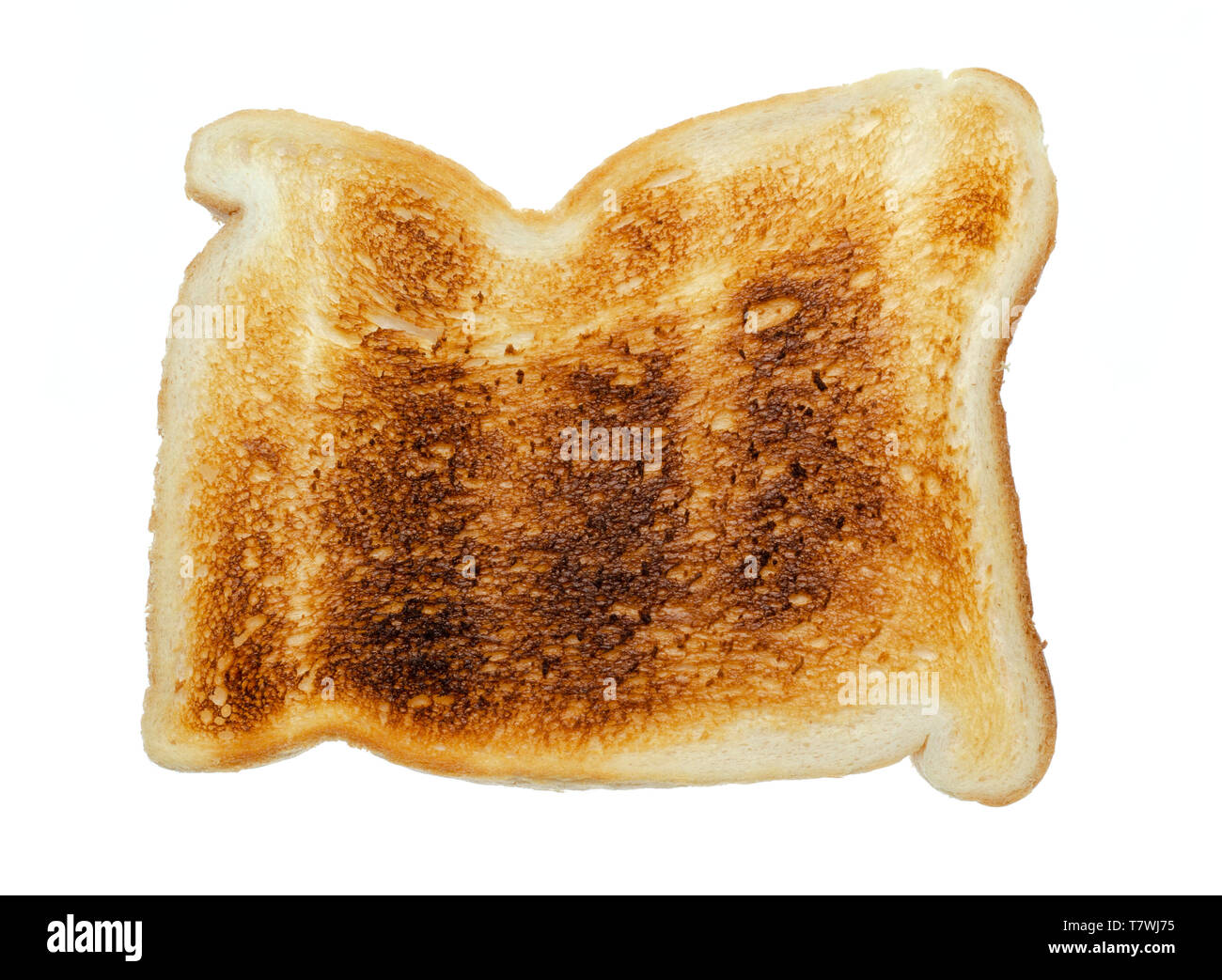 Scheibe Toast auf weißem Hintergrund Stockfoto