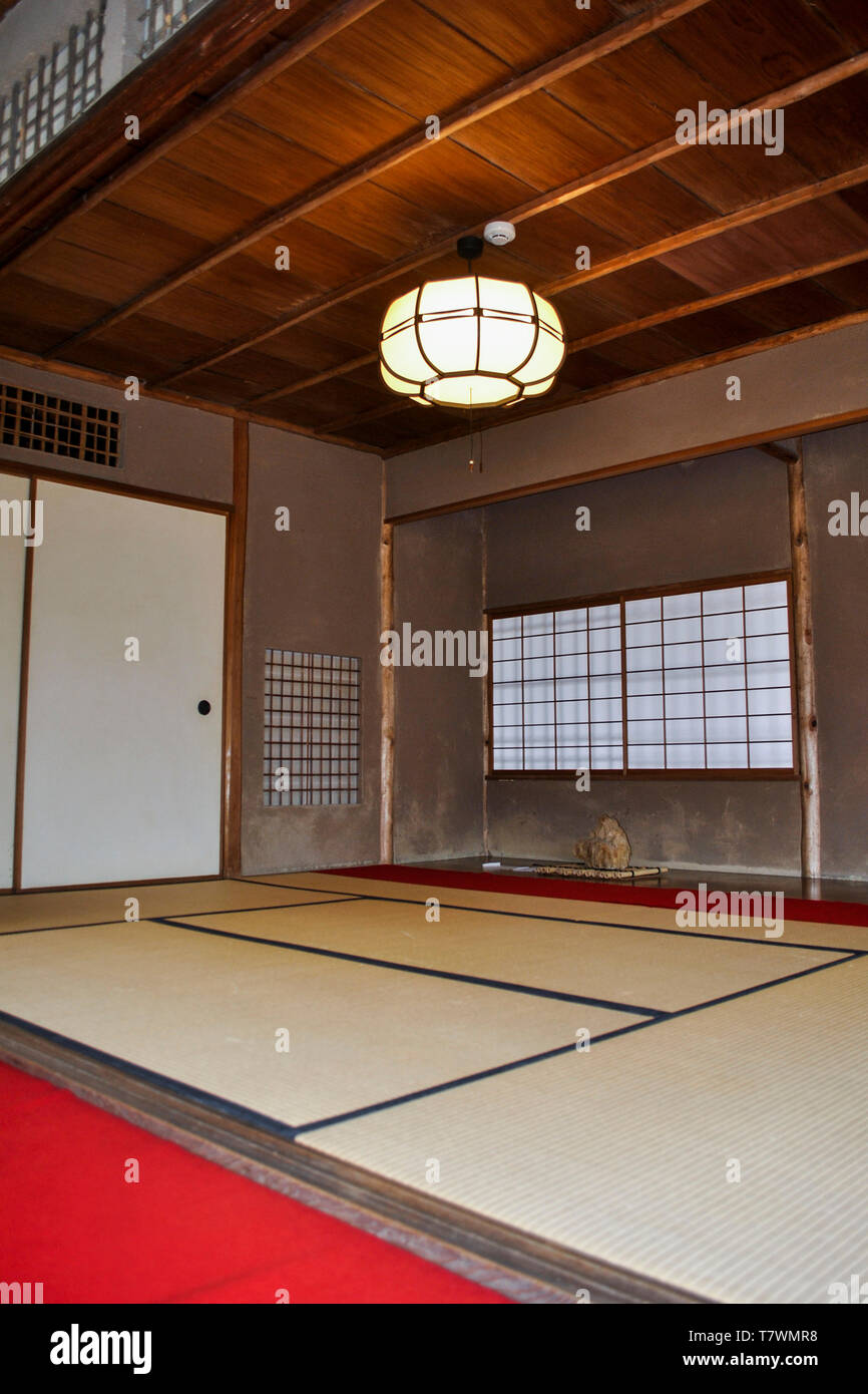 Tea House in Hogon-in Temple Garden. Arashiyama, Kyoto, Japan. Stockfoto