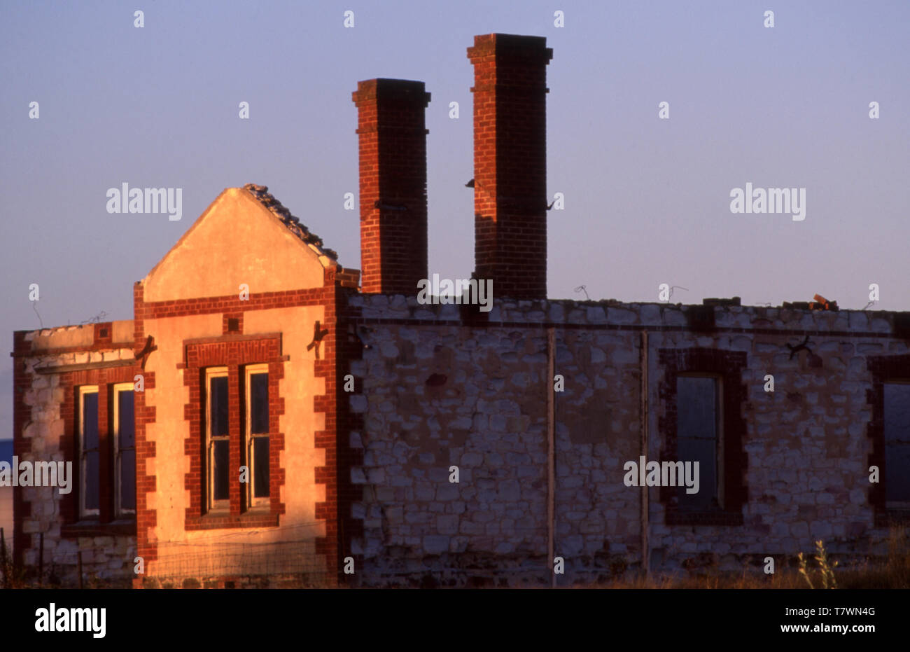 Verlassene HOMESTEAD AUF DER FLEURIEU PENINSULA, South Australia. Stockfoto