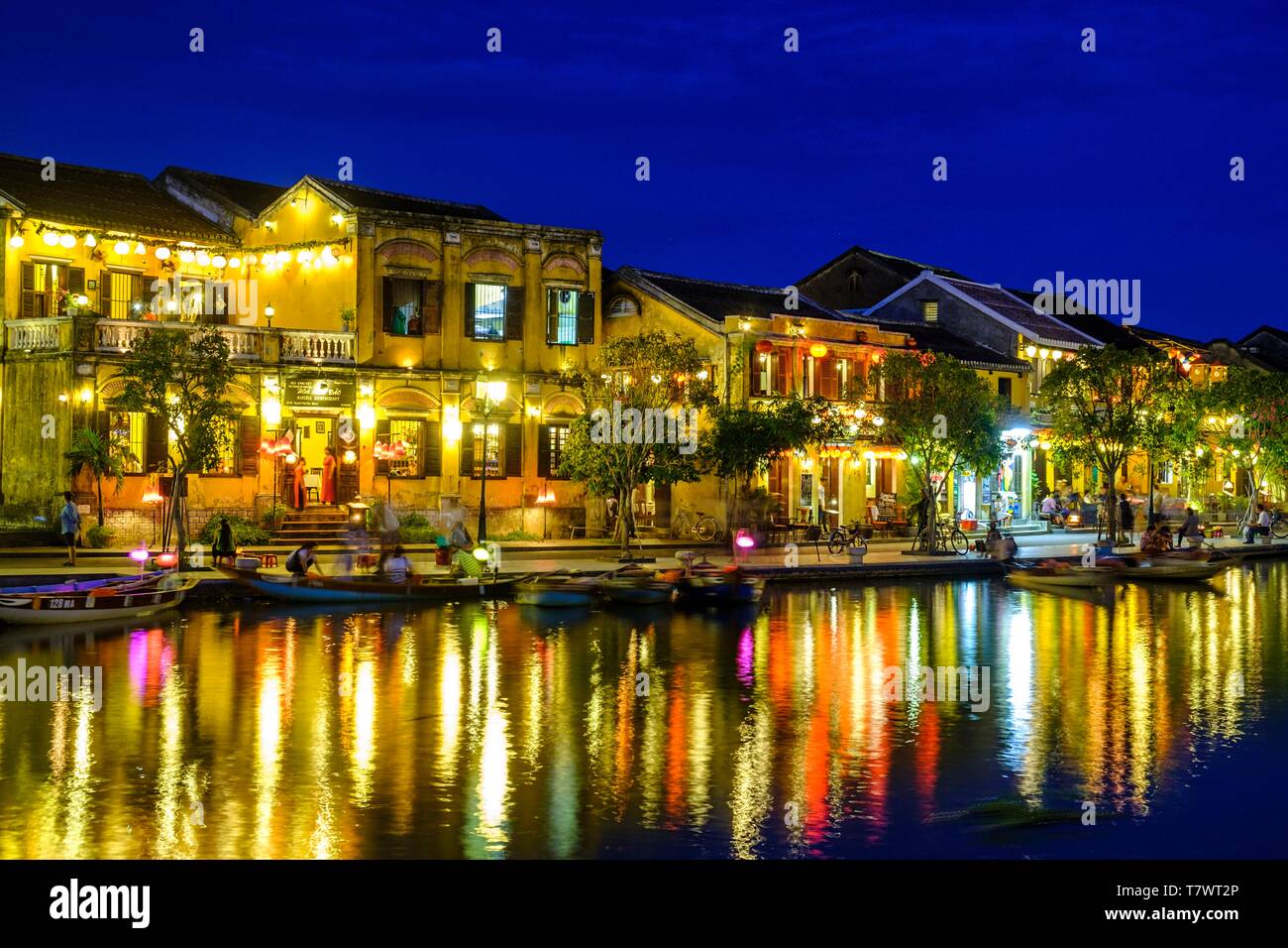 Vietnam, Quang Nam Provinz, Hoi An, Altstadt, die zum Weltkulturerbe der UNESCO, traditionellen Häusern entlang der Thu Bon Fluss Stockfoto