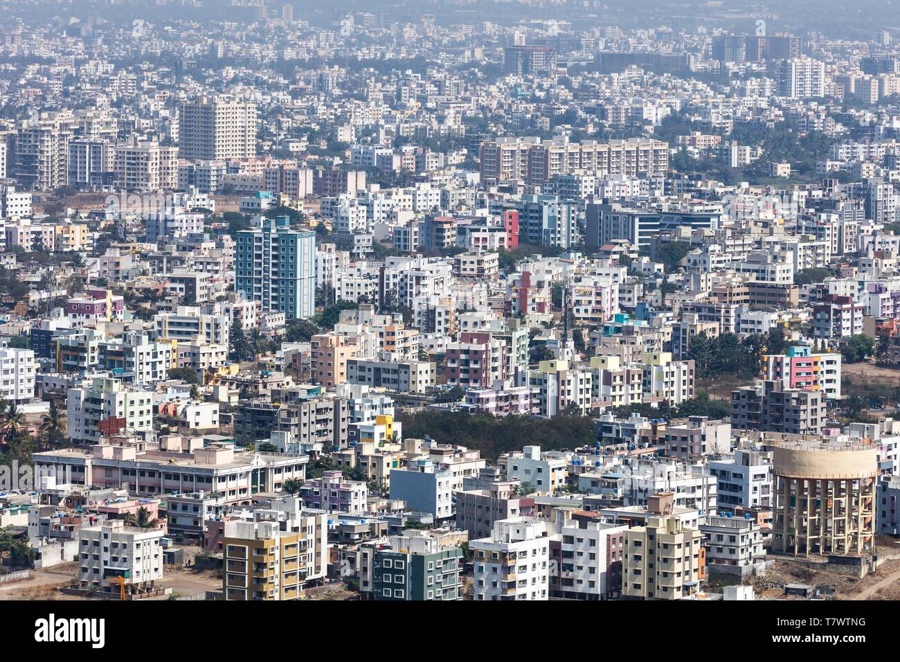 India, Maharashtra, Nashik, der Stadt und ihrer Gebäude Stockfoto