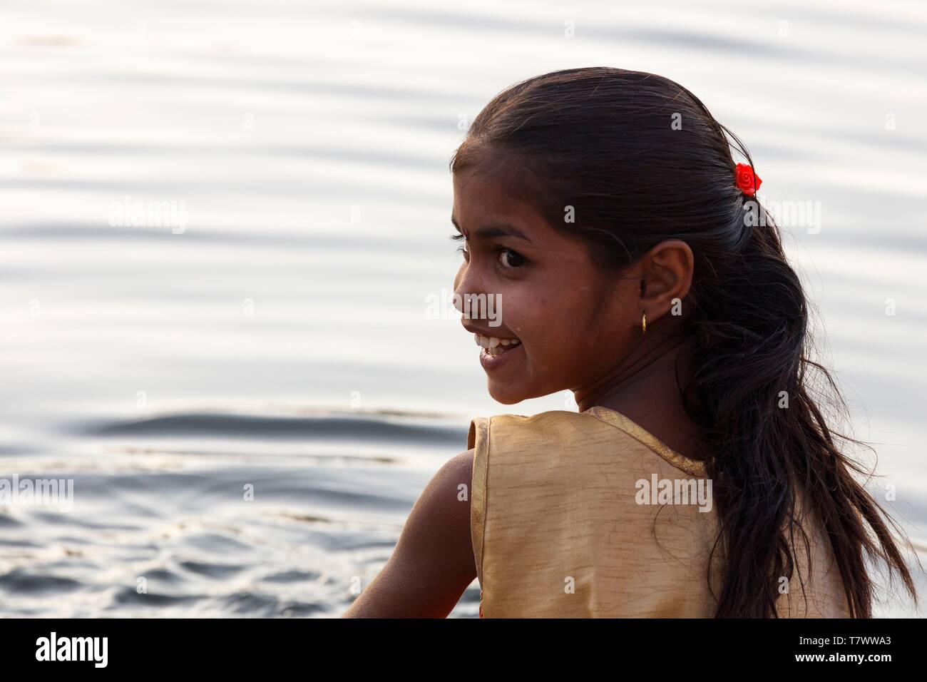 India, Maharashtra, Nashik, girl portrait Stockfoto