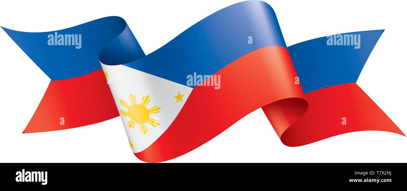 Philippinen Flagge, Vector Illustration auf weißem Hintergrund Stock Vektor