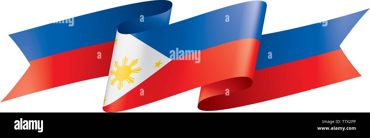 Philippinen Flagge, Vector Illustration auf weißem Hintergrund Stock Vektor
