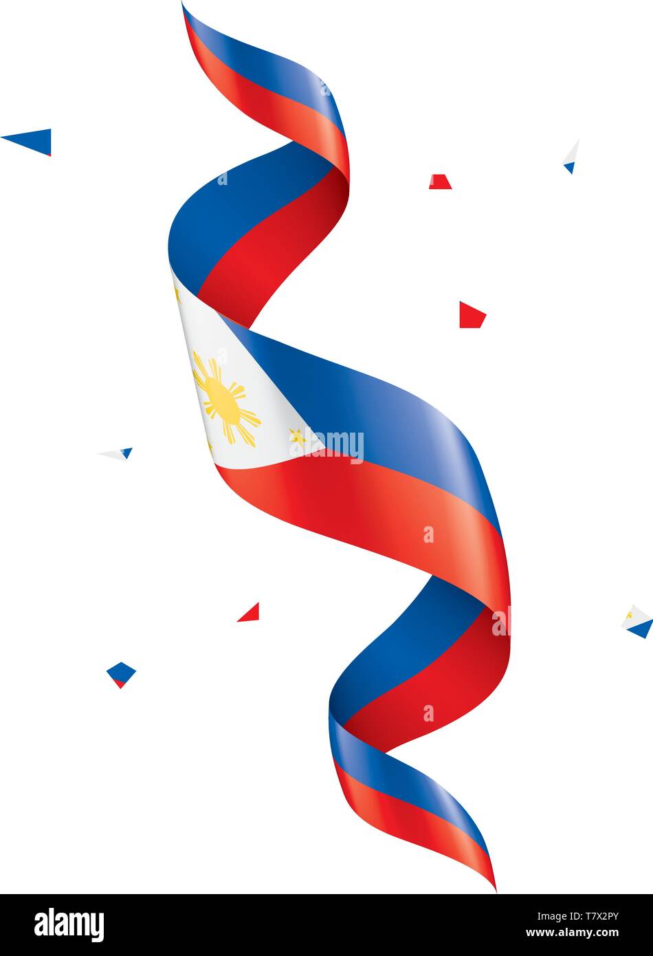 Philippinen Flagge, Vector Illustration auf weißem Hintergrund Stock Vektor