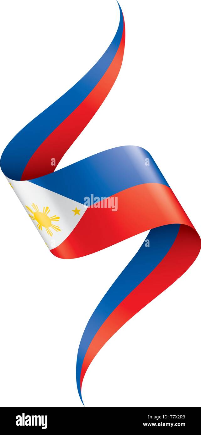 Philippinen Flagge, Vector Illustration auf weißem Hintergrund Stock Vektor