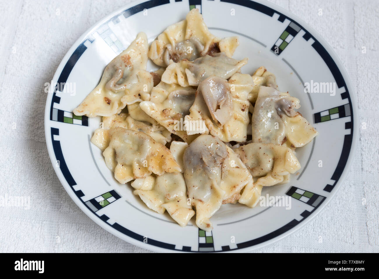 Gedünsteter Ravioli dolci cremaschi. Italienische hausgemachte Speisen. Stockfoto