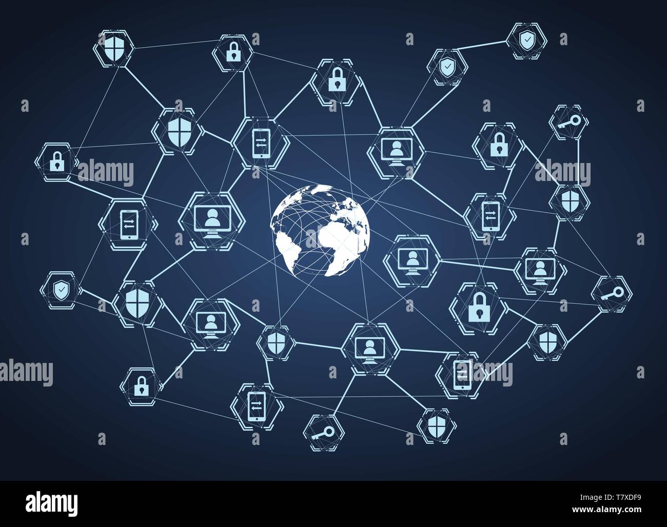 Global Network Connection, internet Schutz vektor Konzept Stock Vektor