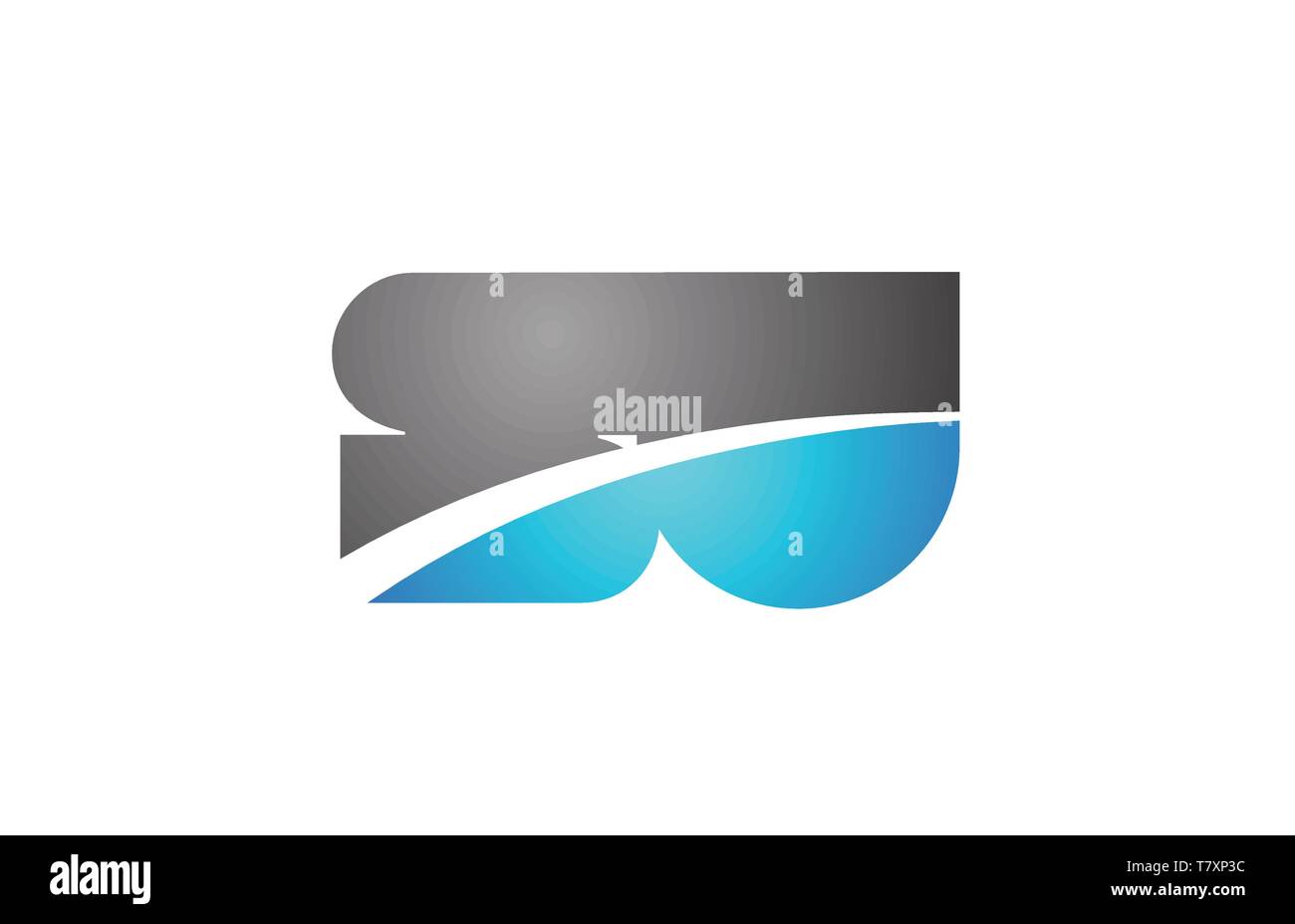 Buchstaben su s u logo Kombination in blauen und grauen Farben passend für Business und Corporate Identity Stock Vektor