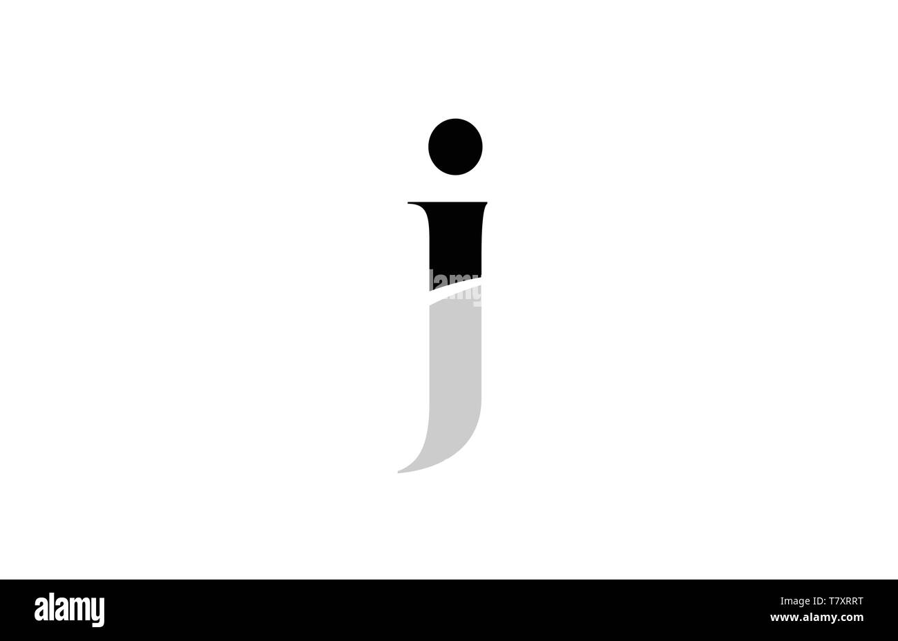Schwarze und weiße Buchstaben j logo Icon Design für eine Firma oder Geschäft Stock Vektor
