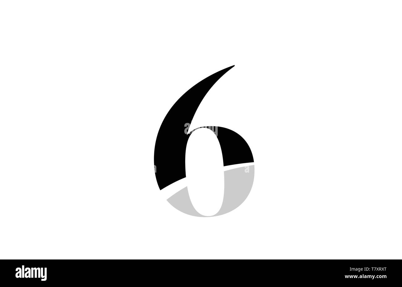 Schwarz und Weiß Anzahl 6 6 logo Icon Design für eine Firma oder Geschäft Stock Vektor