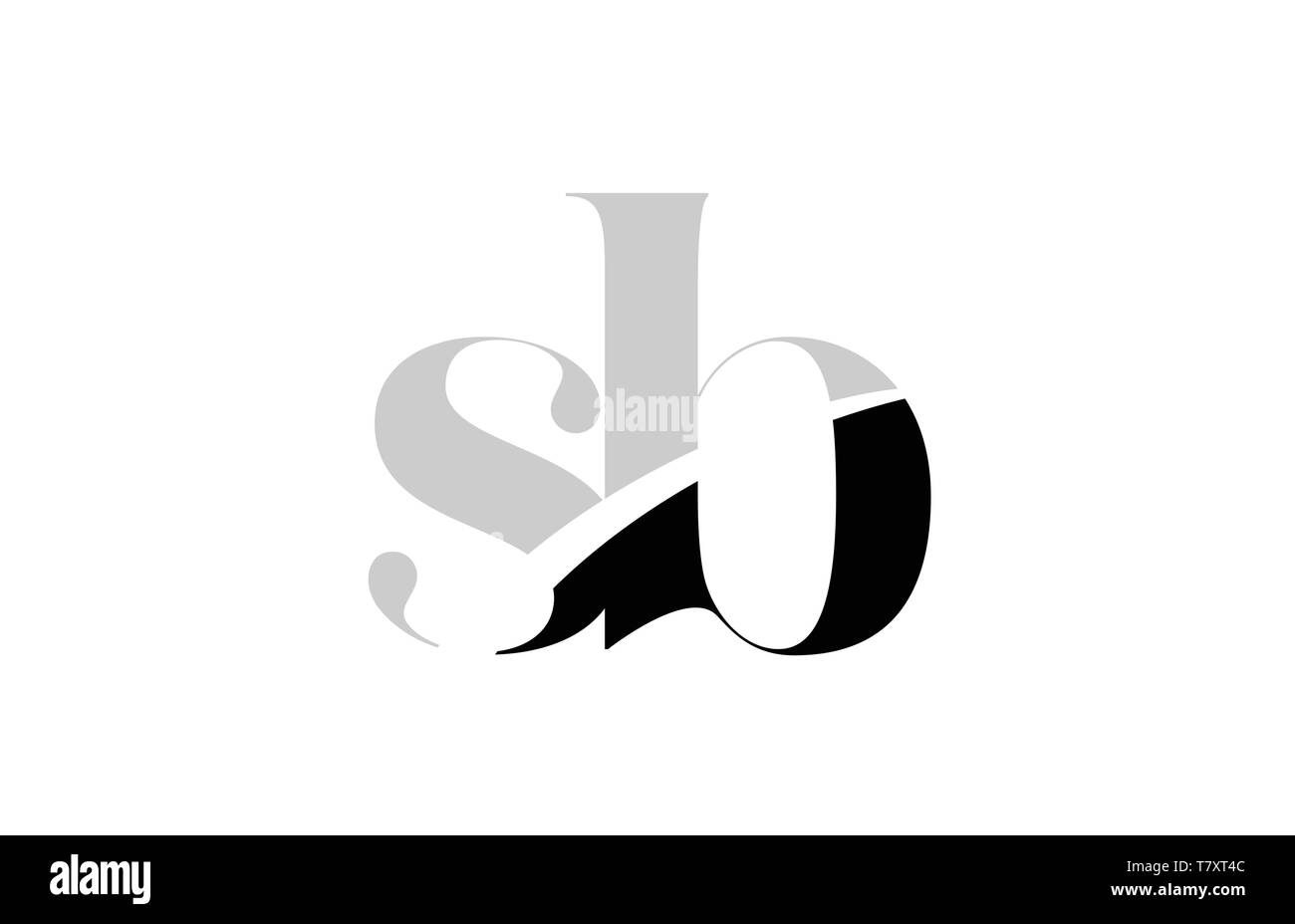 Schwarze und weiße Buchstaben sb s b logo Icon Design für eine Firma oder Geschäft Stock Vektor