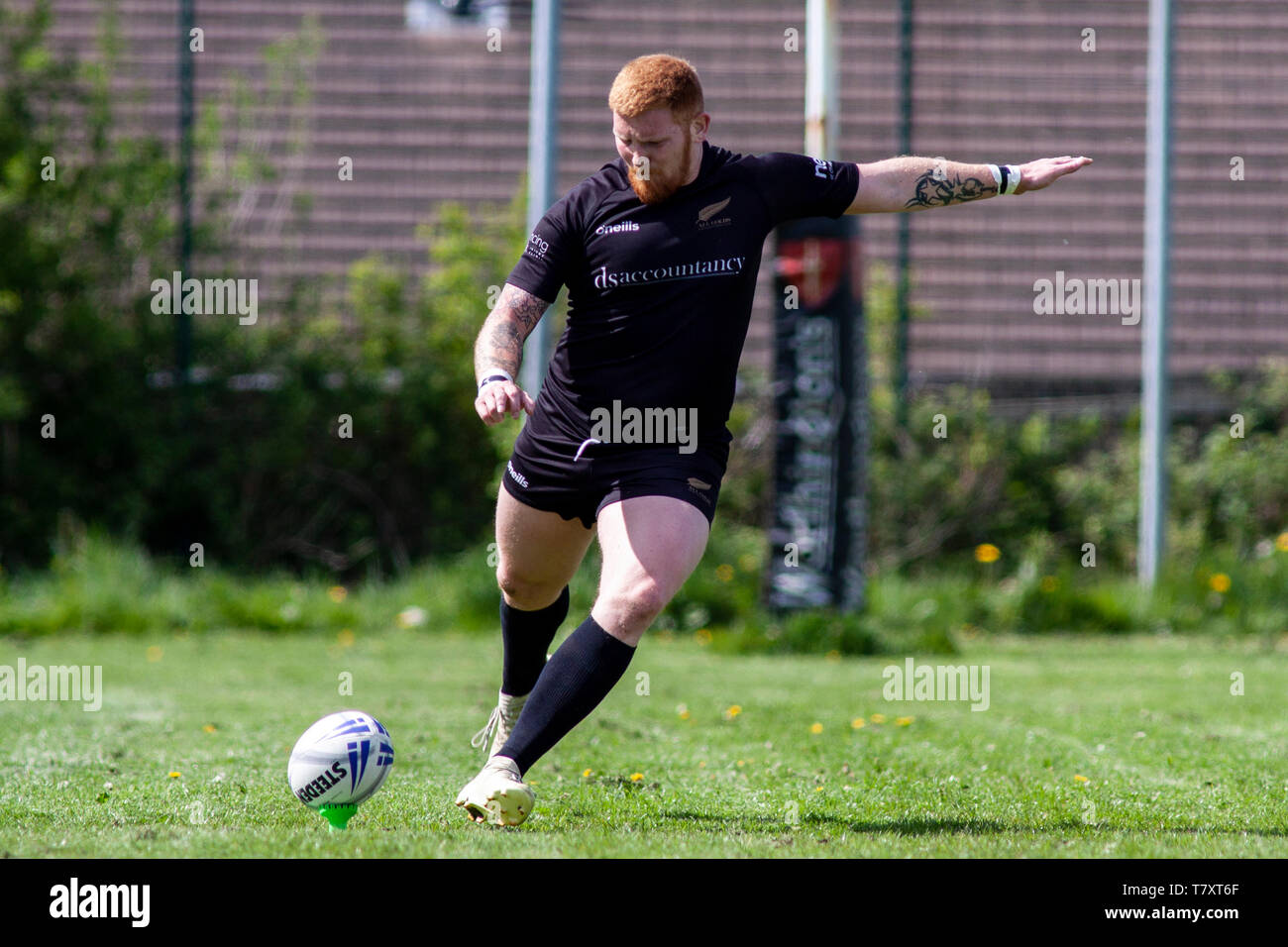 Tal Cougars v Alle Golds bei Nelson RFC in der RFL Southern Conference am 4. Mai 2019. Stockfoto