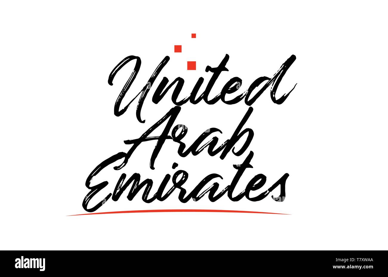 Vereinigte Arabische Emirate land Emiratesor Typografie Wort text Geeignet für logo Icon Design Stock Vektor