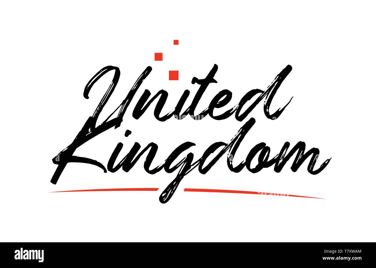 Vereinigten Königreichs führen oder im Vereinigten Königreich Land Typografie Wort text Geeignet für logo Icon Design Stock Vektor