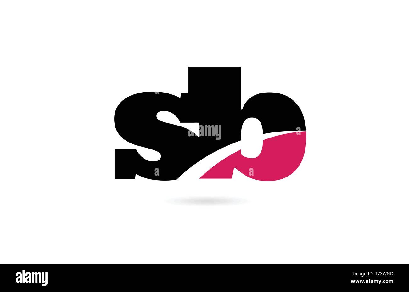 Sb s b rosa und schwarzen Buchstaben Kombination als Logo Icon Design für eine Firma oder Geschäft Stock Vektor