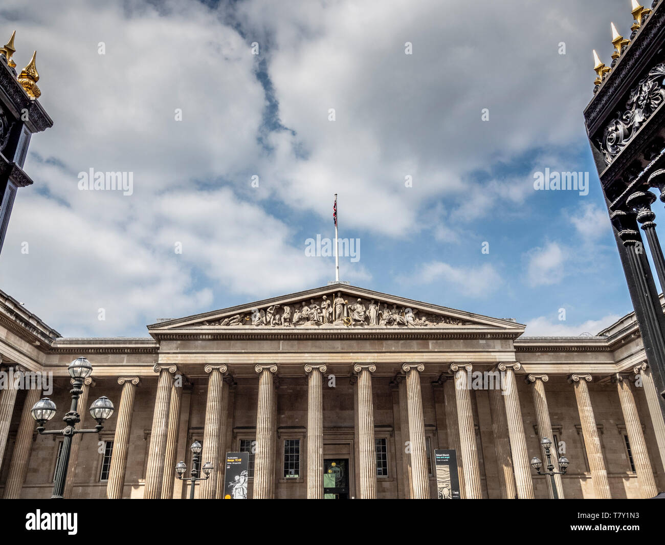 British Museum Exterieur, Bloomsbury, Camden, London, UK. Stockfoto