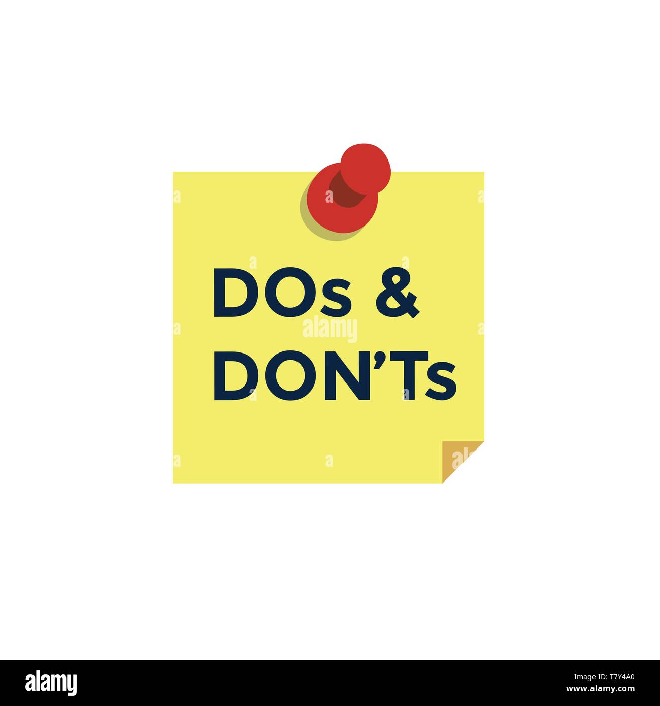 Was du tun und was du nicht tun oder Gute und Schlechte Symbole mit positiven und negativen Symbole Stock Vektor