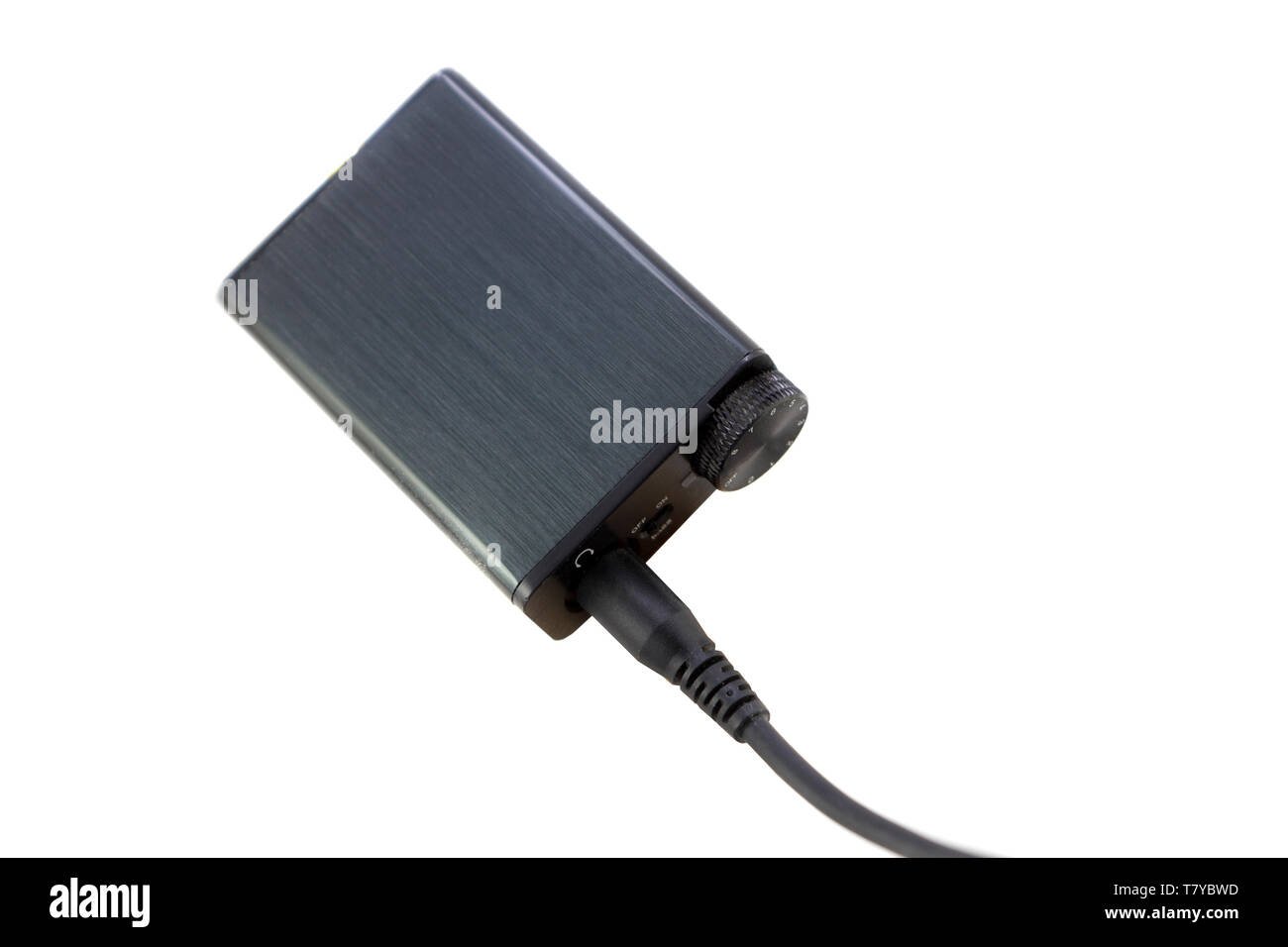 Digitale Konverter oder Kopfhörerverstärker auf weißem Hintergrund zu Analog Stockfoto