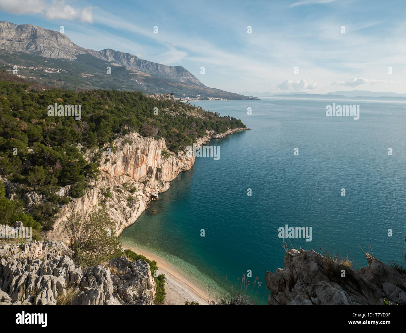 Die malerische Landschaft auf den berühmten Strand Nugal in Kroatien Stockfoto