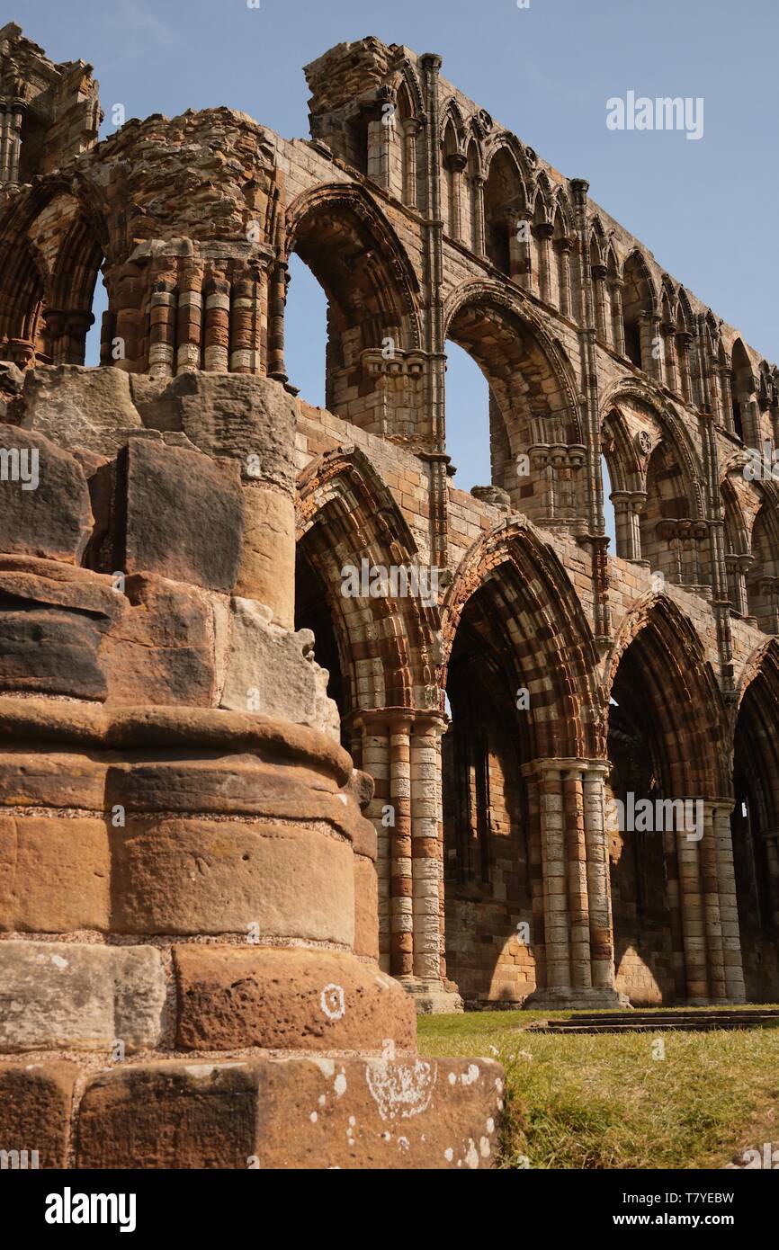 Whitby, England, UK. 20. April 2019. Gotische Yorkshire Wahrzeichen, Whitby Abbey, wieder eröffnet, nachdem ein £ 1,6 Mio. erneuern. © Natasha Camilleri - Freiberufliche P Stockfoto