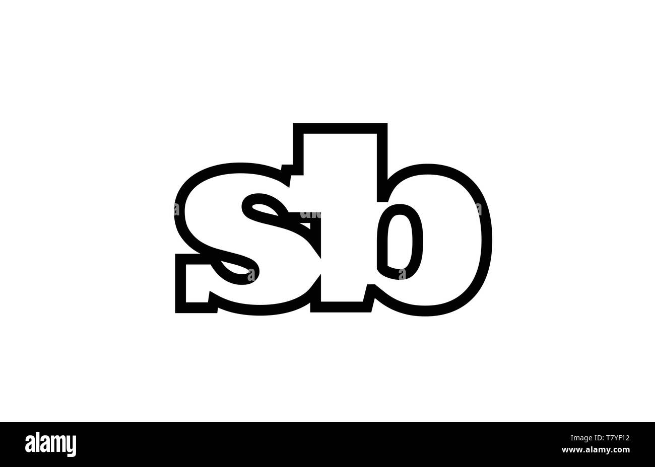 Angeschlossen oder Verbunden sb s b schwarze Buchstaben Kombination als Logo Icon Design für eine Firma oder Geschäft Stock Vektor