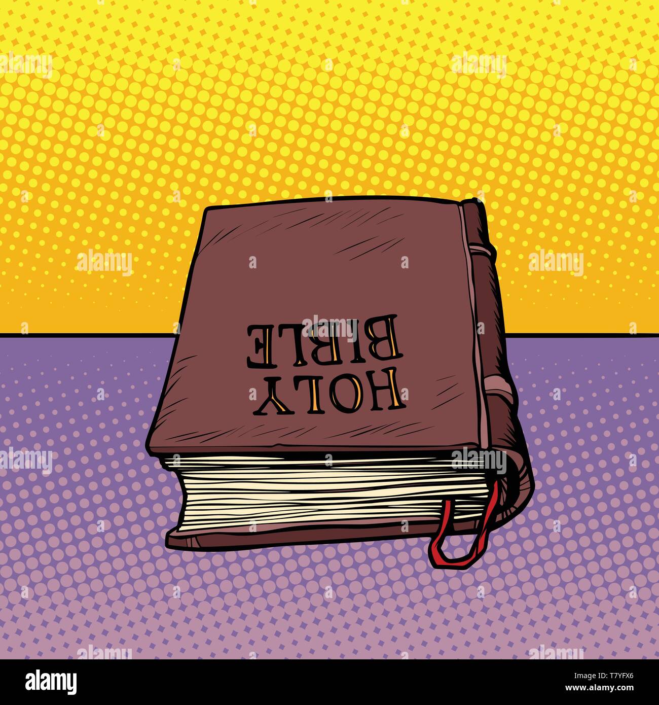 Heilige Bibel Buch. Christentum und Religion. Comic cartoon Pop Art Illustration vintage Vektor-zeichnung Stock Vektor