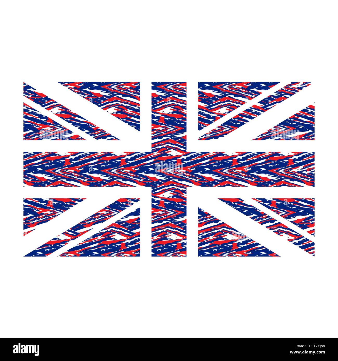 Rot und Blau Großbritannien Flagge Silhouette Stock Vektor