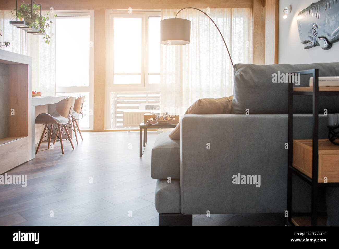 Minimalistischen Modernen Wohnzimmer Mit Sofa Im Loft Stil