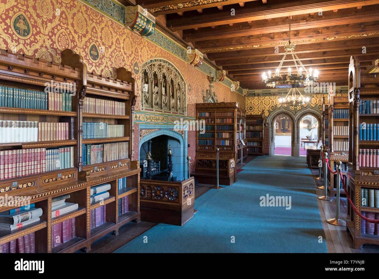 Vereinigtes Königreich, Wales, South Glamorgan, Cardiff, Cardiff Castle, Bibliothek Stockfoto