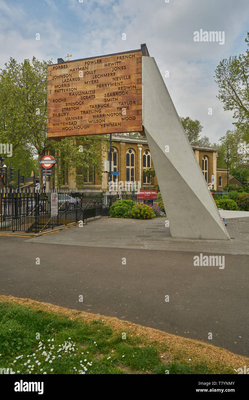 Bethnal Green Tube disaster Memorial Stockfoto