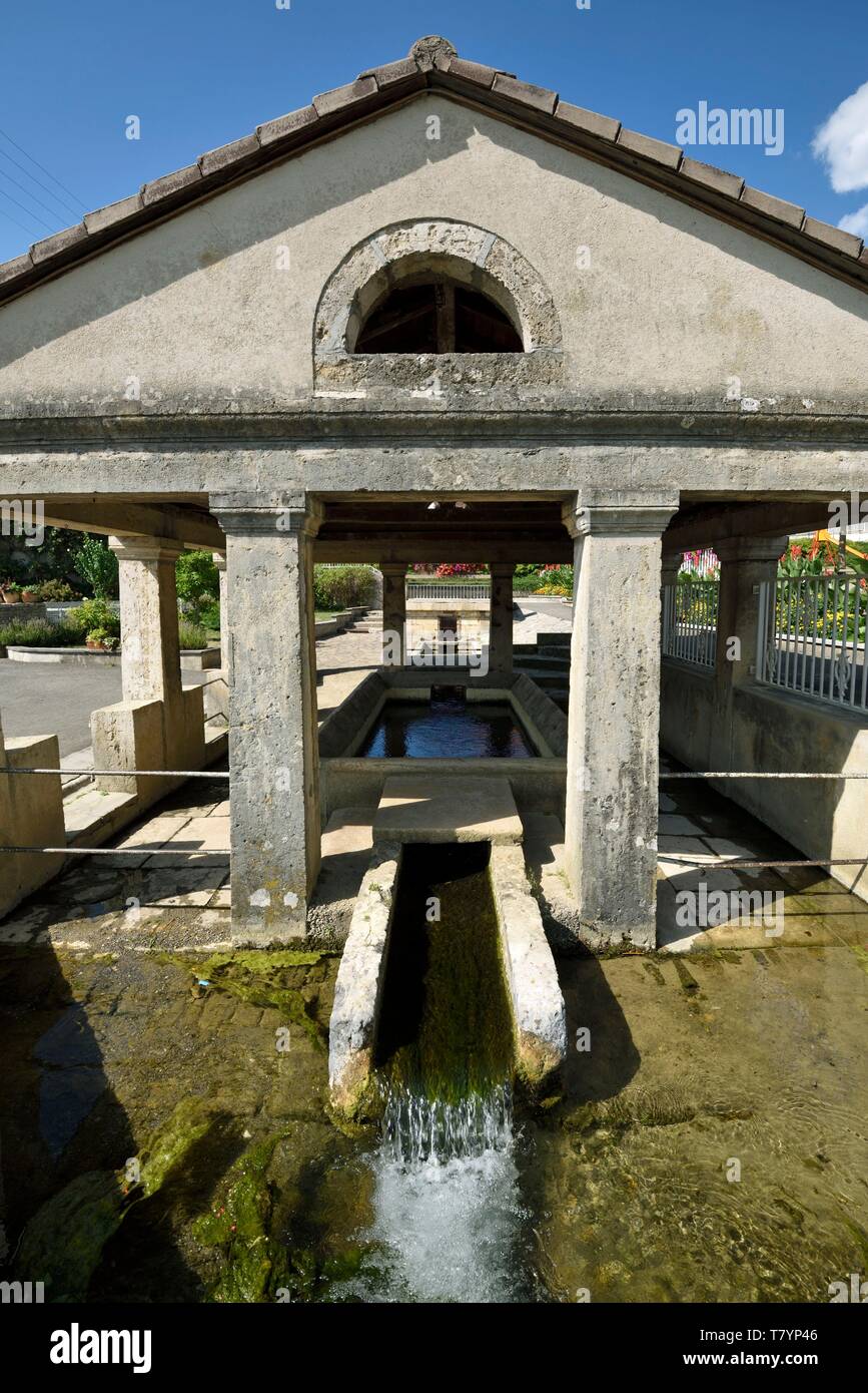 Frankreich, Territoire de Belfort, Feche l'Eglise, Mazarin Brunnen waschen, vom 17. Stockfoto