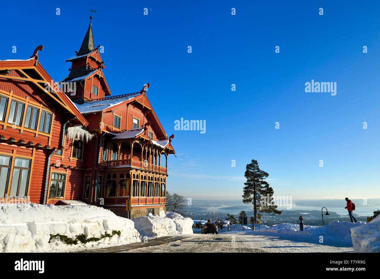 Norwegen, Oslo Holmenkollen district, Hotel Rica Holmenkollen Park Stockfoto