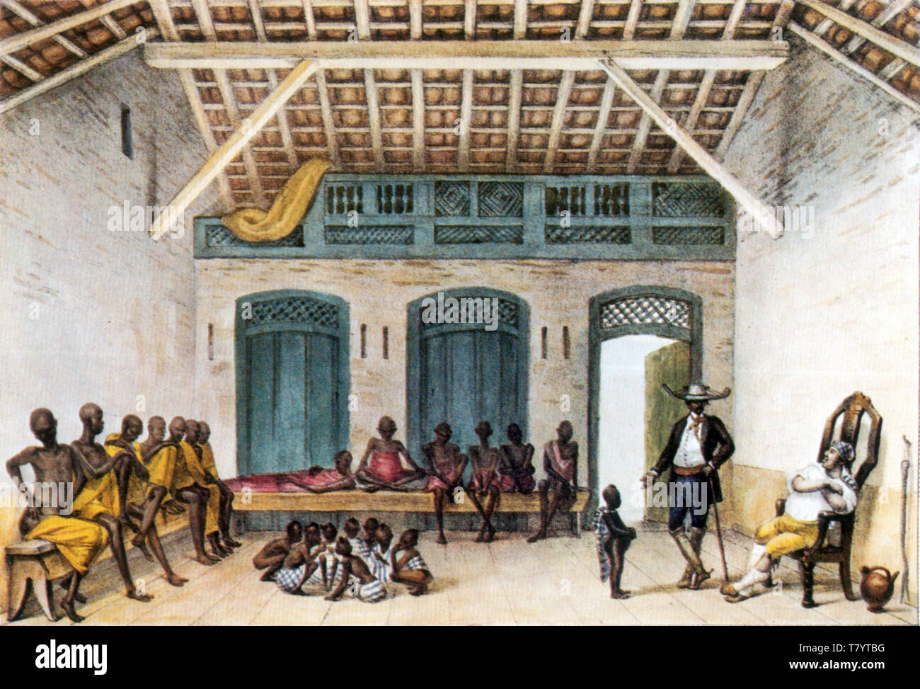 Rio de Janiero, Slave Market Auction, 19. Jahrhundert Stockfoto