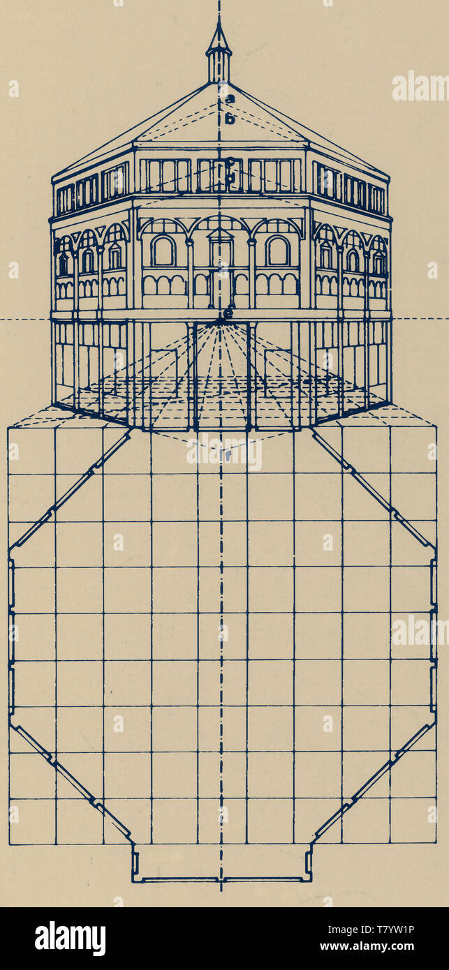 Die zentrale Perspektive, Florenz Baptister Stockfoto
