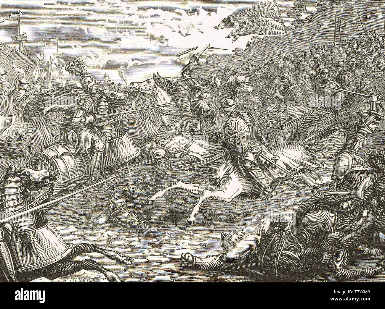 Herr Grau von Wilton führt die Kavallerie in der Schlacht von Pinkie Cleugh, 10. September 1547 Stockfoto
