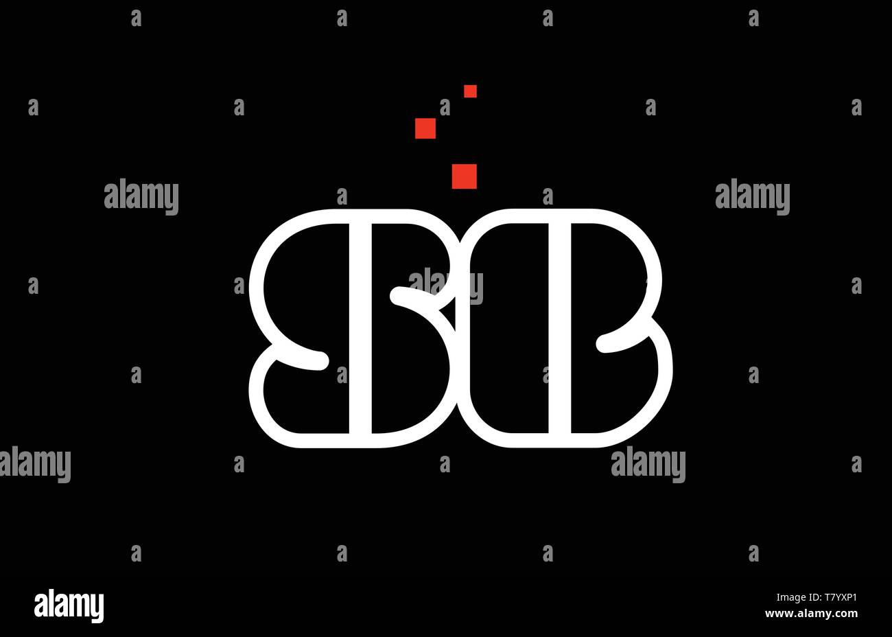 SB S B Schwarz Weiß roten Punkte Buchstaben Kombination als Logo Icon Design für eine Firma oder Geschäft Stock Vektor