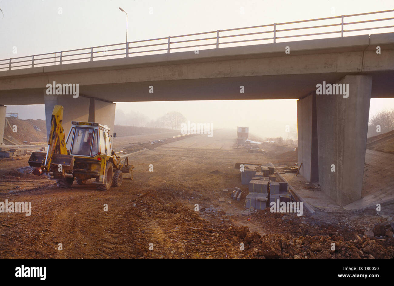 Autobahn M25 Frühe Bau in der Nähe von Watford, UK, 1973-1974 Stockfoto