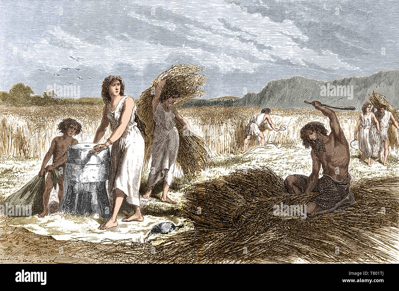 Urmenschen, Eisen Alter Landwirtschaft Stockfoto