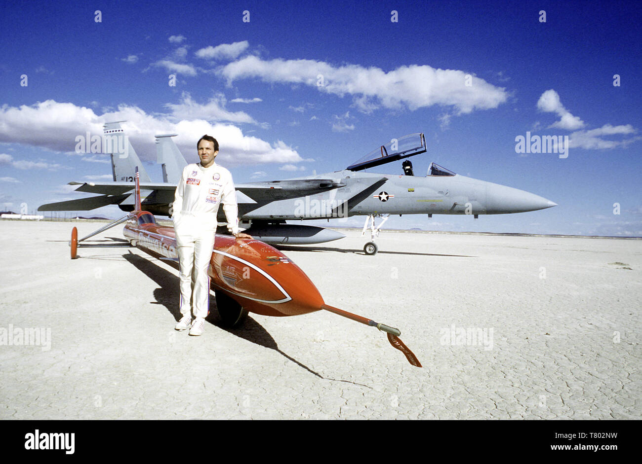 Stan Barrett und Rakete Auto Stockfoto